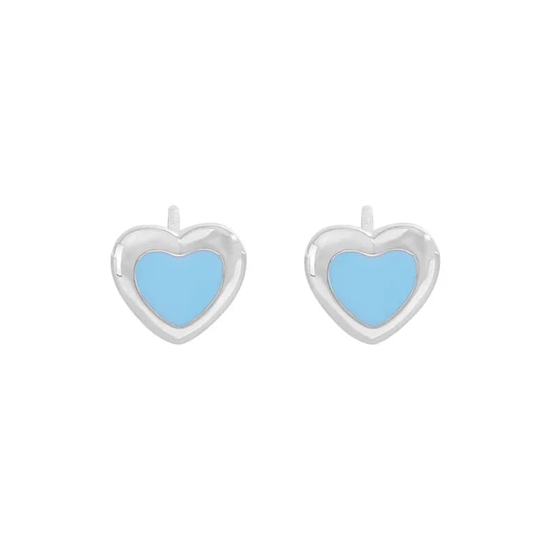Heart Outline Earrings in Platinum — Sterling silver
