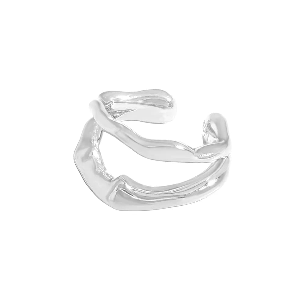 Twisted Open Hoop Earrings in Silver — Sterling silver