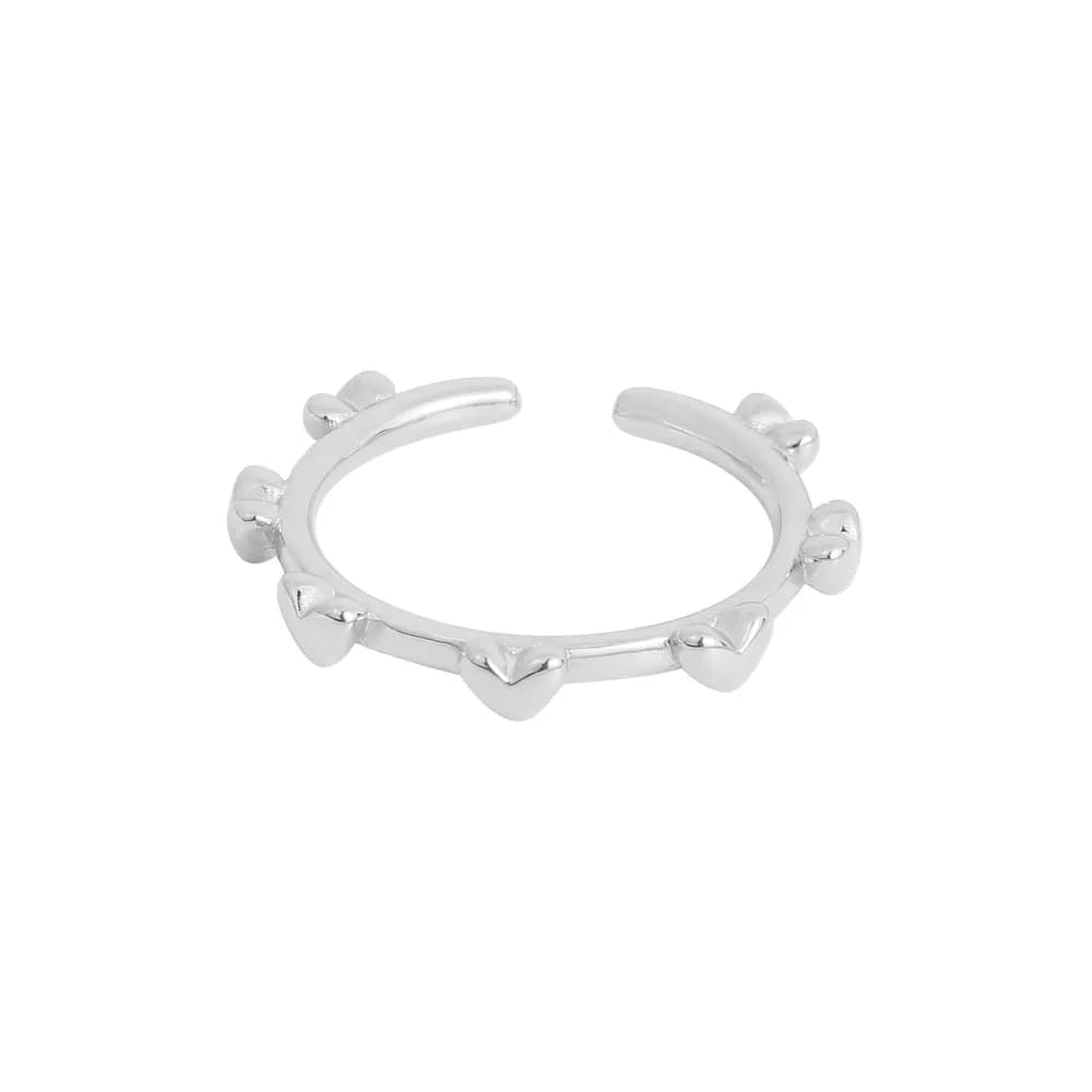 Heart Bead Ring in Silver — Sterling silver