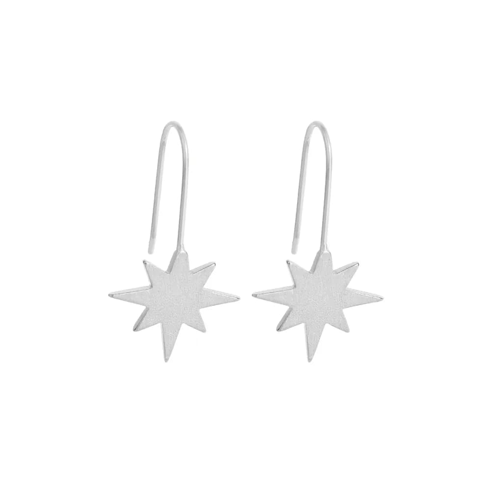 Starburst Drop Earrings in Platinum — Sterling silver