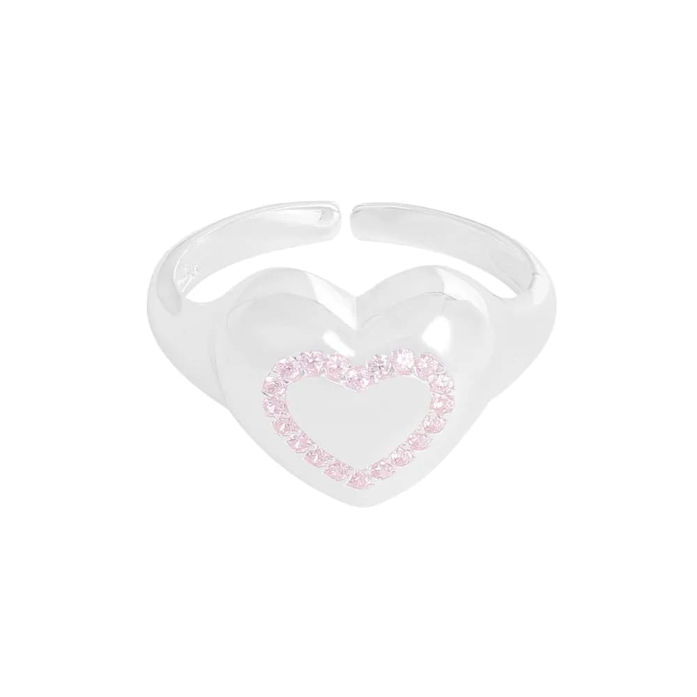 Heart Outline Ring in Silver — Sterling silver