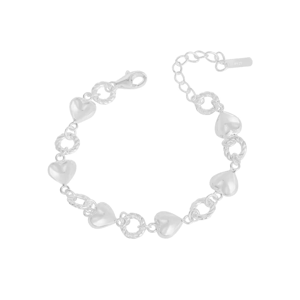Heart Link Bracelet in Silver — Sterling silver