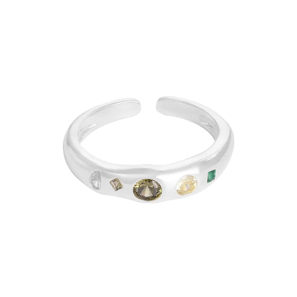 Multi Gem Ring in Silver — Sterling silver