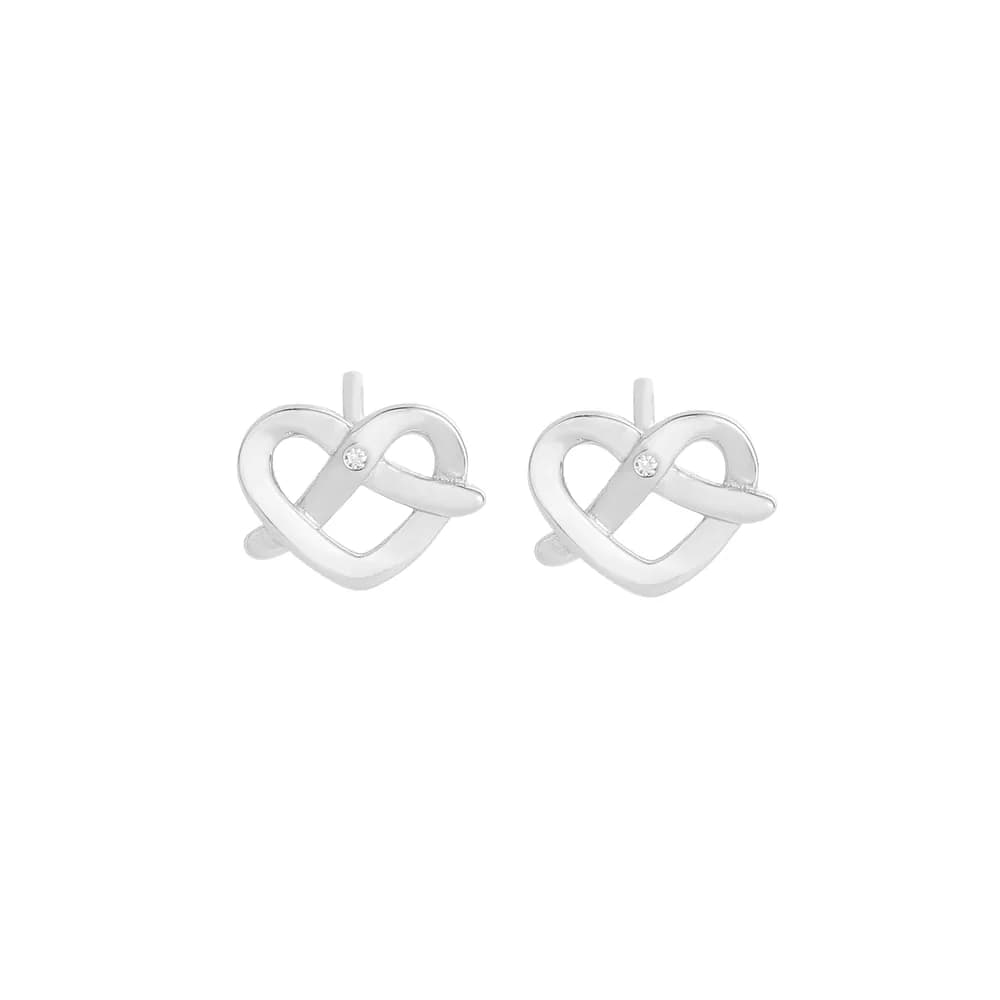 Interlocking Heart Earrings in Silver — Sterling silver