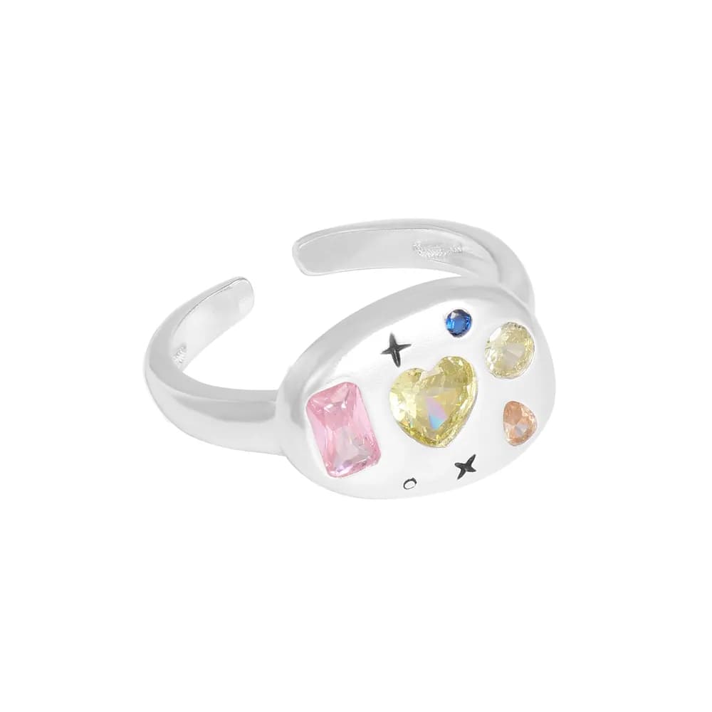 Heart Gem Ring in Silver — Sterling silver