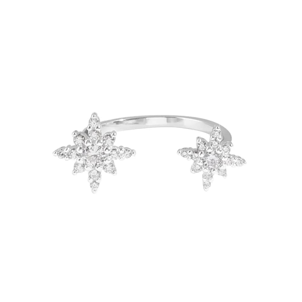 Starburst Open Ring in Platinum — Sterling silver