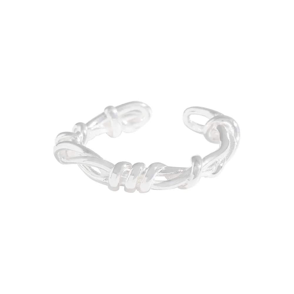 Twisted Rope Ring in Silver — Sterling silver
