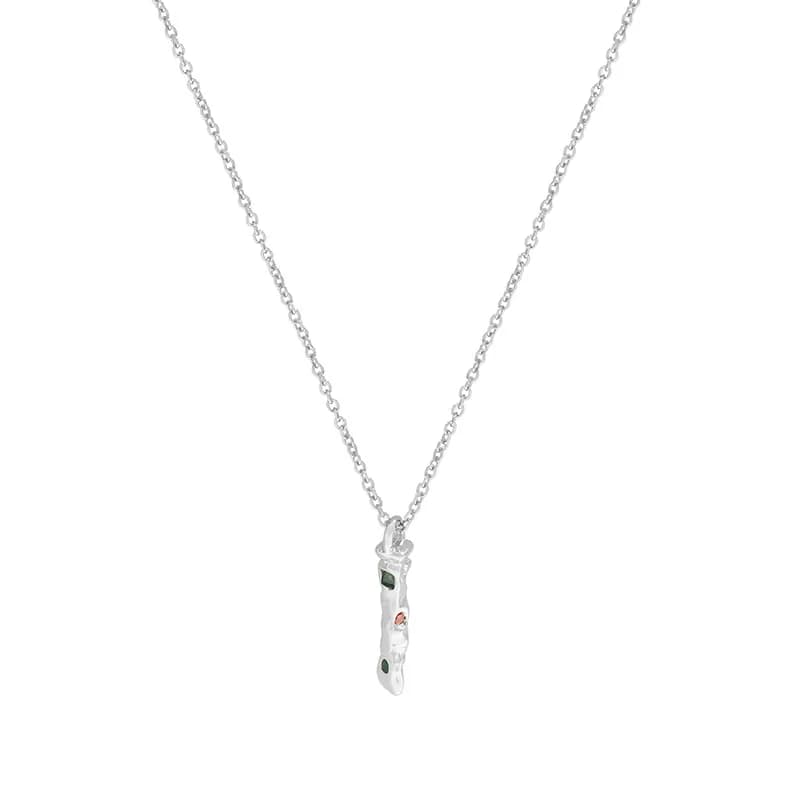 Twig Pendant Necklace in Platinum — Sterling silver