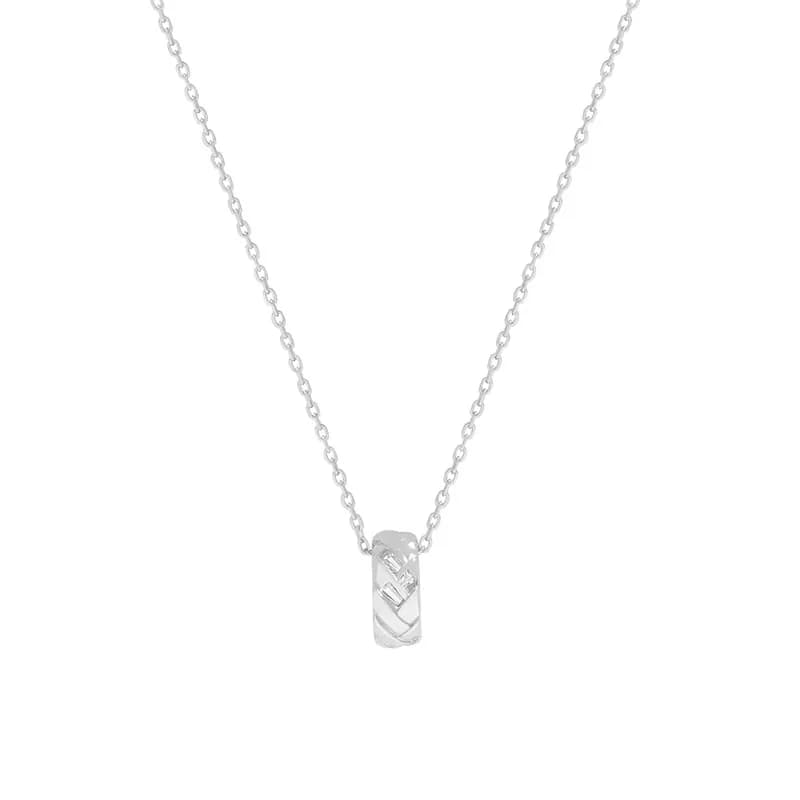 Diagonal Bar Pendant in Platinum — Sterling silver