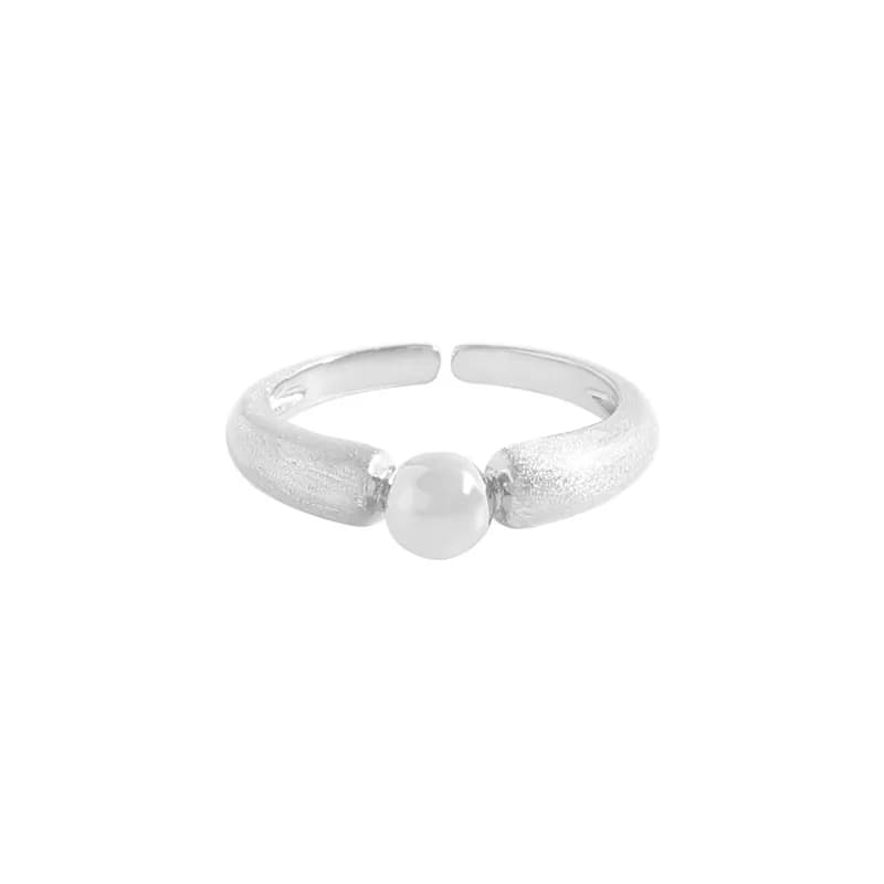 Sphere Bead Ring in Silver — Sterling silver