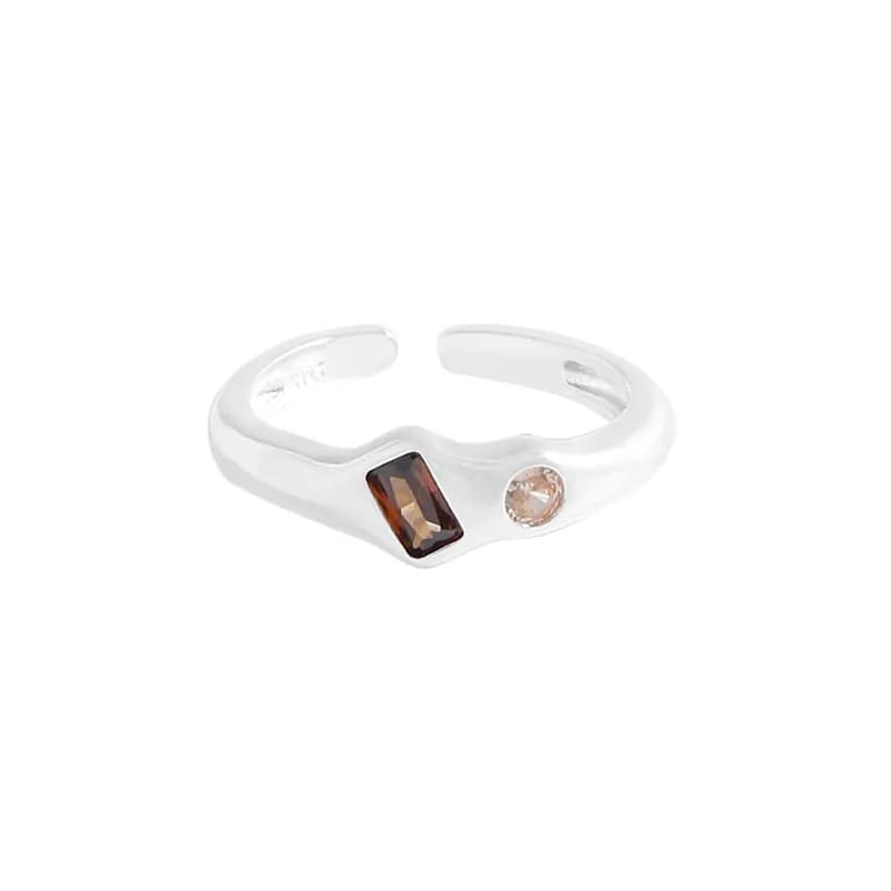 Two-Stone Silver Ring in Silver — Sterling silver