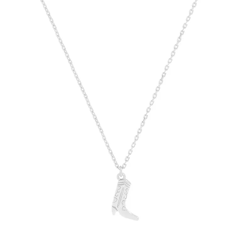 Boot Charm Necklace in Silver — Sterling silver