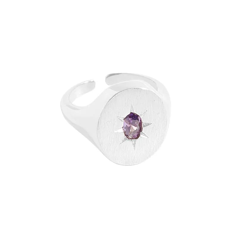Starburst Disc Ring in Silver — Sterling silver