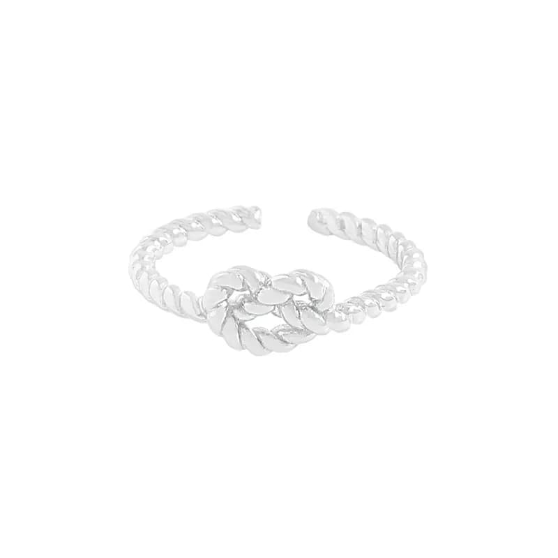 Twisted Rope Knot Ring in Silver — Sterling silver