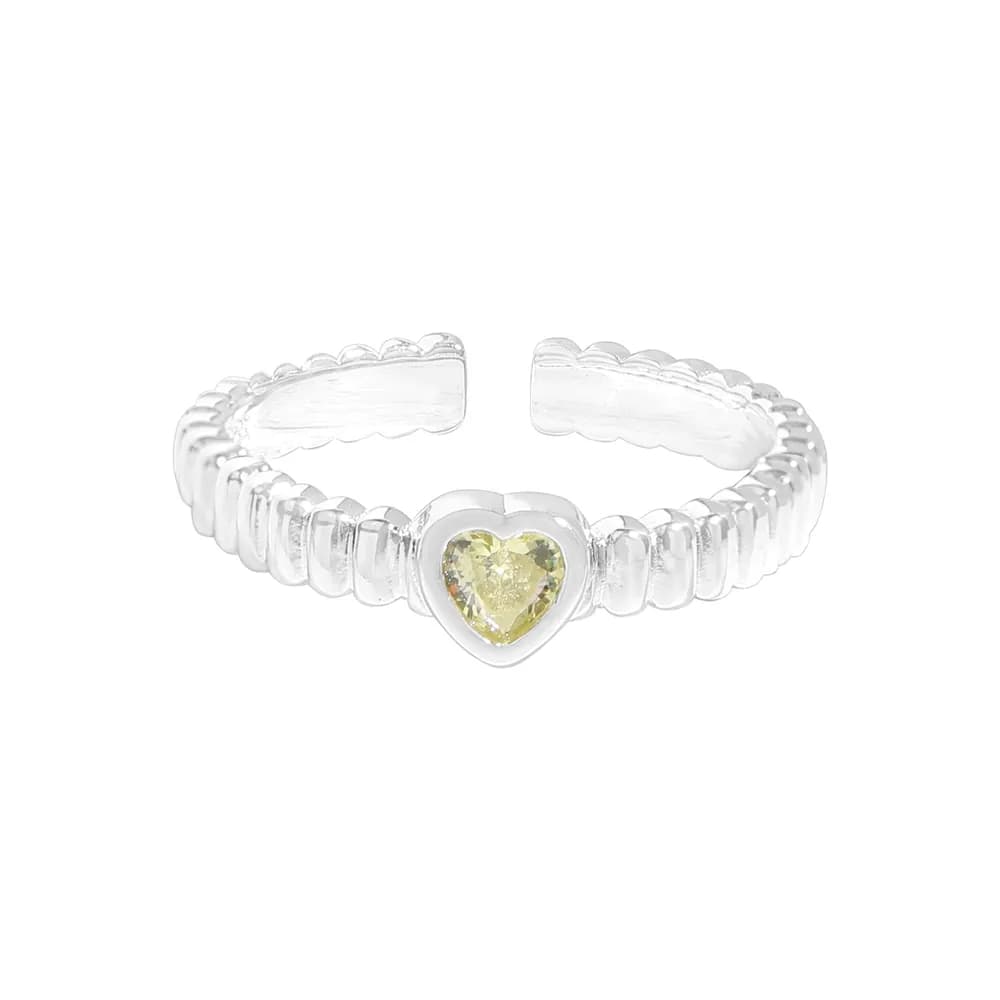 Heart Stone Ring in Silver — Sterling silver