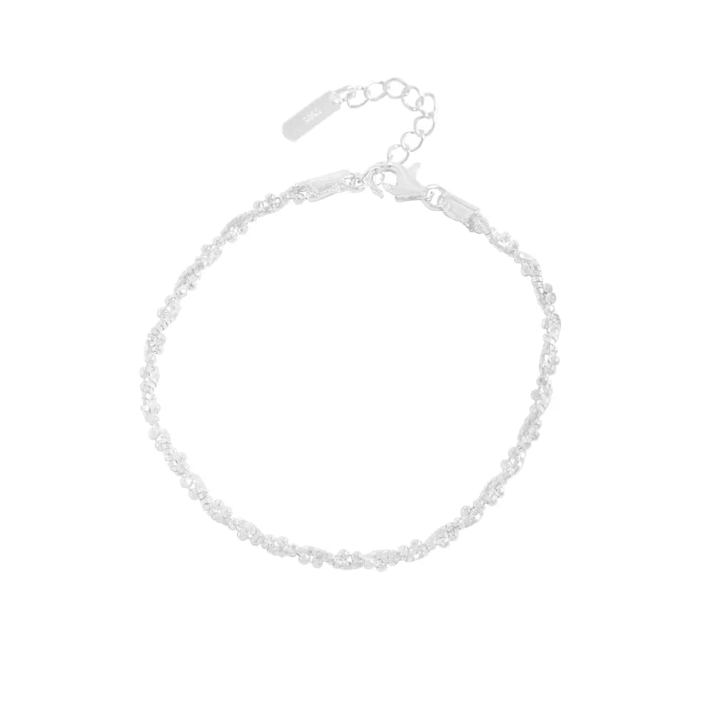 Pavé Crystal Bead Bracelet in Silver — Sterling silver