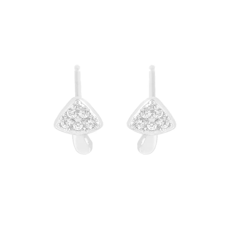 Triangular Pavé Earrings in Silver — Sterling silver