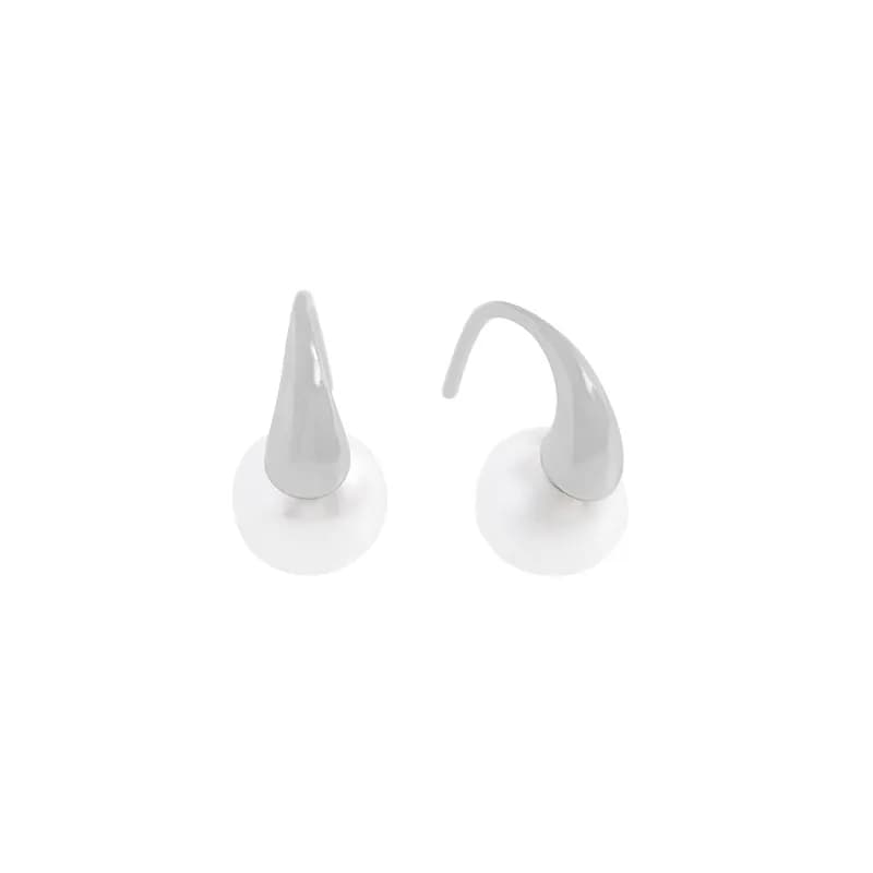 Cone Drop Earrings in Platinum — Sterling silver