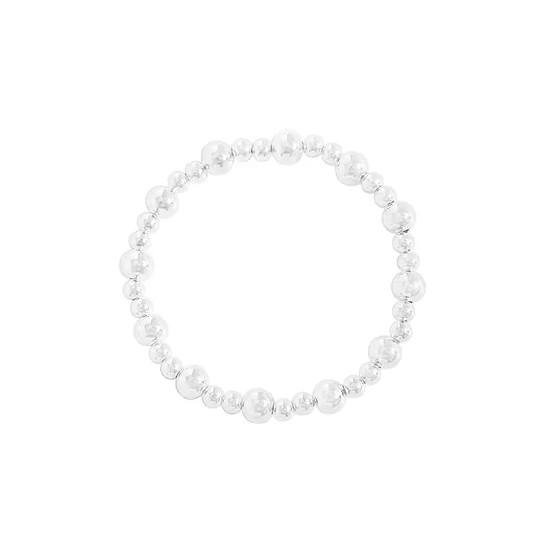 Sterling Silver Bead Bracelet in Silver — Sterling silver