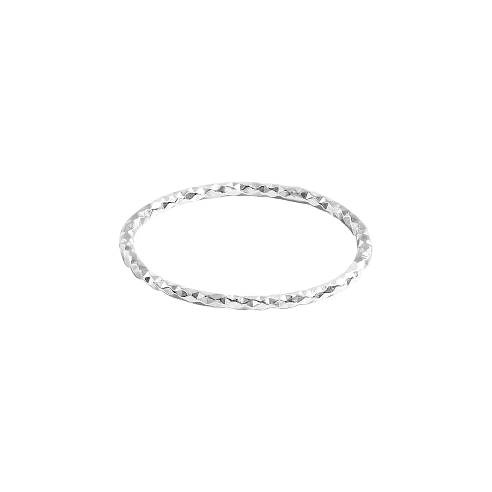 Hammered Silver Band Ring in Silver — Sterling silver