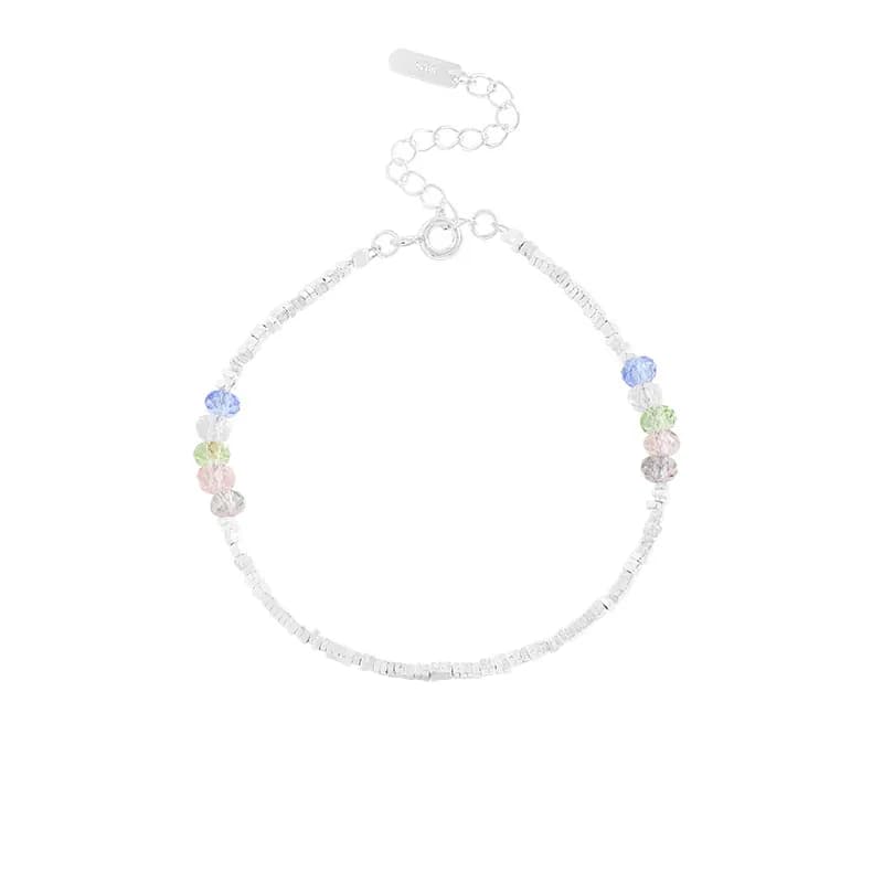 Pastel Bead Bracelet in Silver — Sterling silver