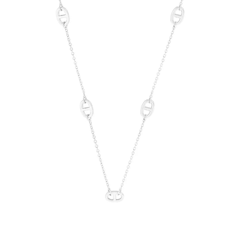 Open Oval Link Necklace in Silver — Sterling silver