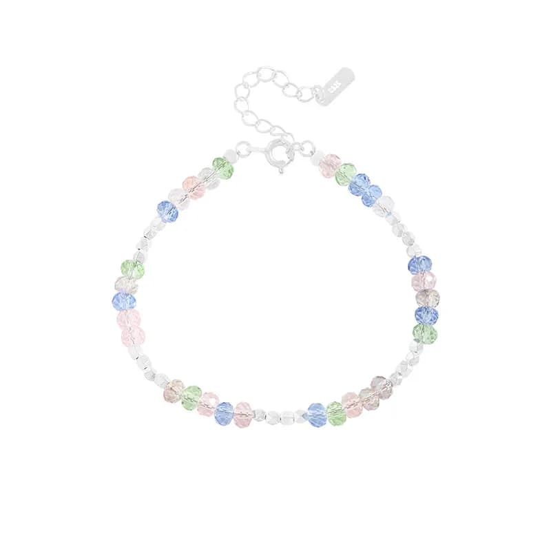 Pastel Bead Bracelet in Silver — Sterling silver