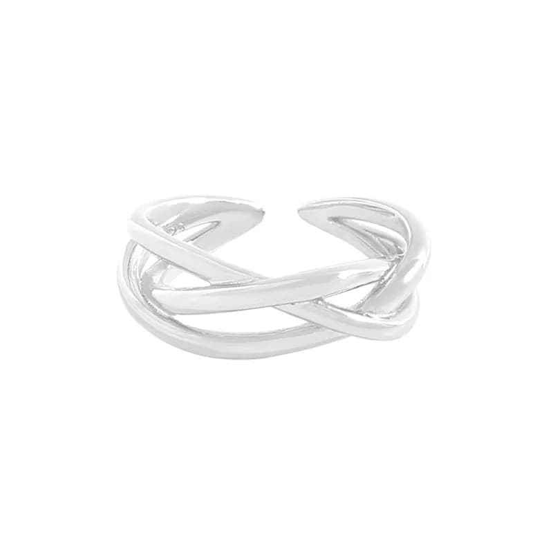 Crisscross Ring in Platinum — Sterling silver