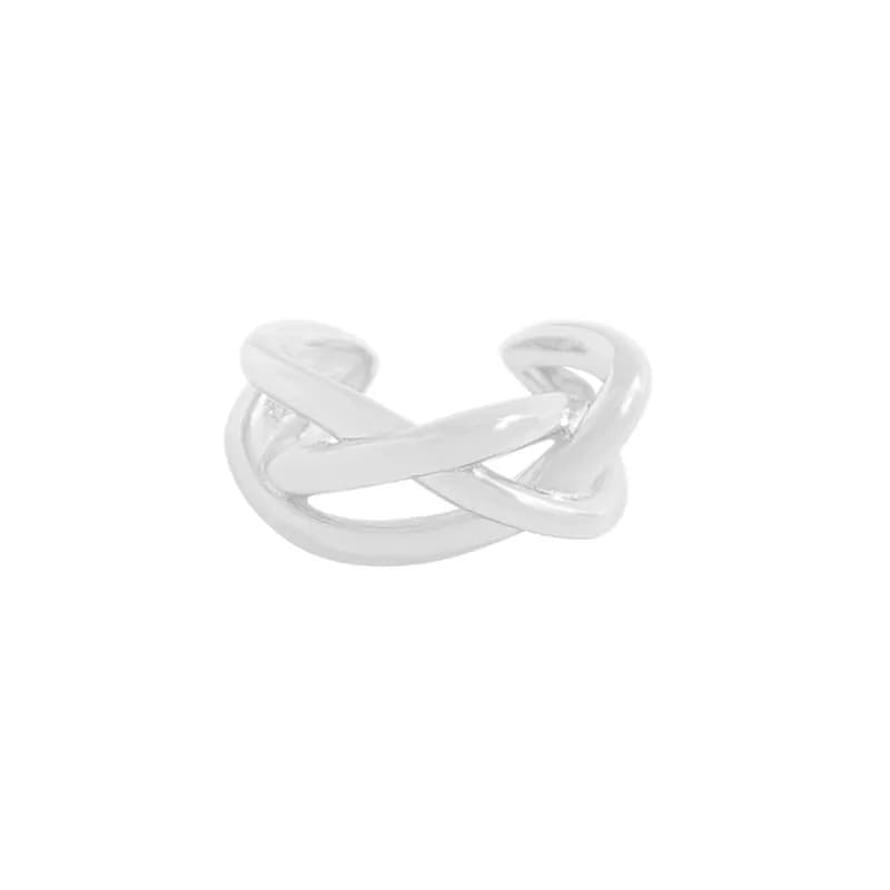 Interlocking Loop Earrings in Platinum — Sterling silver
