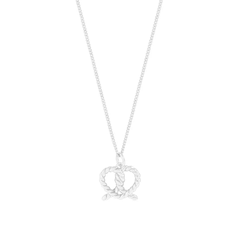 Interlocking Rope Circles Pendant in Silver — Sterling silver
