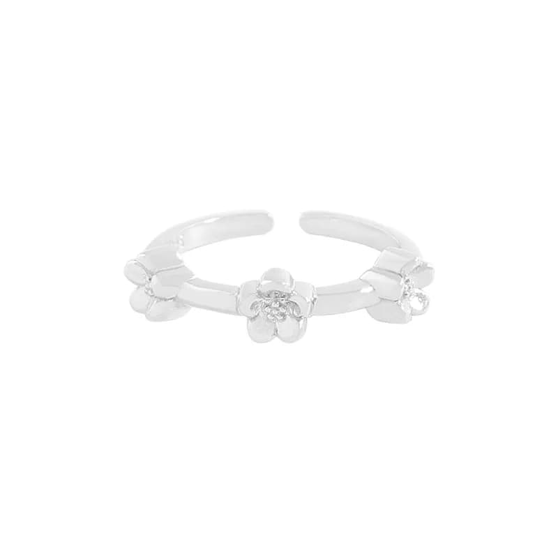 Floral Blossom Ring in Platinum — Sterling silver