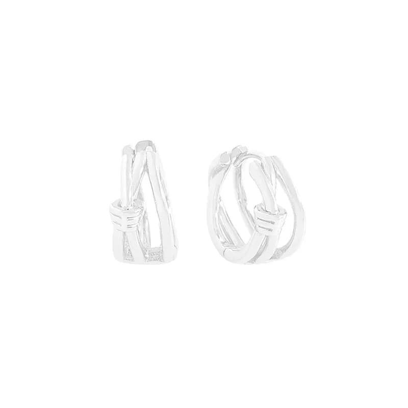 Interwoven Hoop Earrings in Silver — Sterling silver