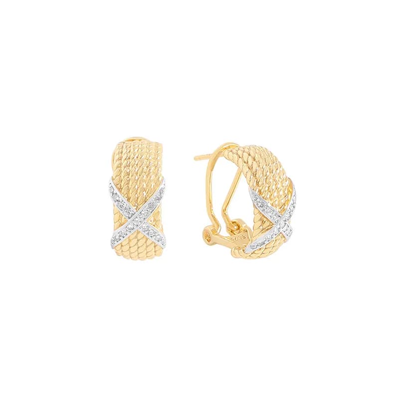 Rope Crossover Earrings in Gold — Sterling silver