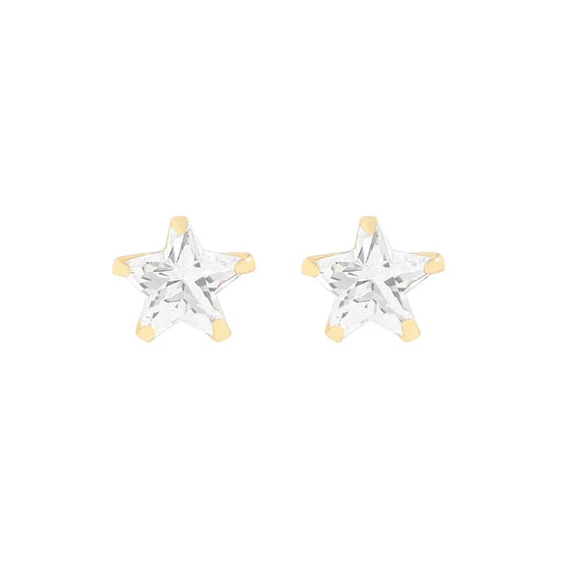 Star Stud Earrings in White — Sterling silver