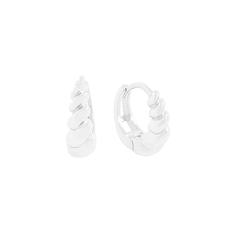 Stacked Disc Hoops in Silver — Sterling silver