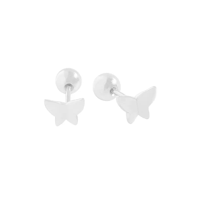 Butterfly Drop Earrings in Platinum — Sterling silver