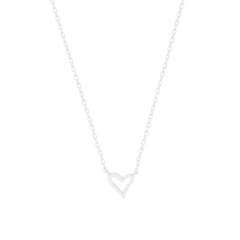 Open Heart Pendant Necklace in Silver — Sterling silver