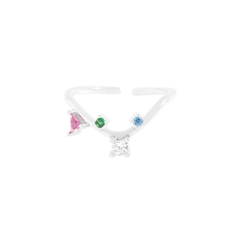 V-Shape Open Ring in Silver — Sterling silver
