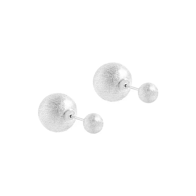 Textured Ball Stud Earrings in Silver — Sterling silver