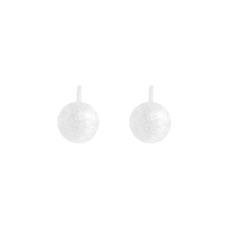 Textured Sphere Stud Earrings in Silver — Sterling silver