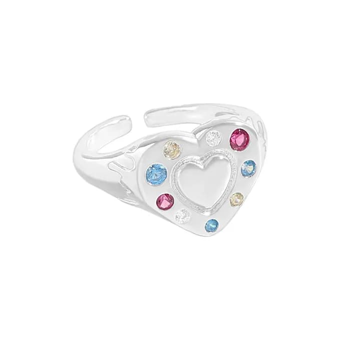 Heart Cutout Ring in Silver — Sterling silver