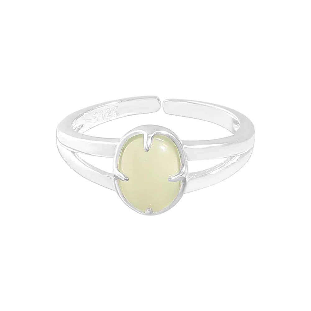 Heart Cabochon Ring in Silver — Sterling silver