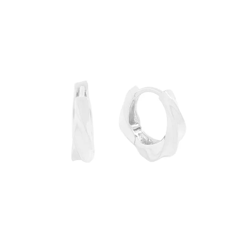 Twisted Hoops Earrings in Silver — Sterling silver