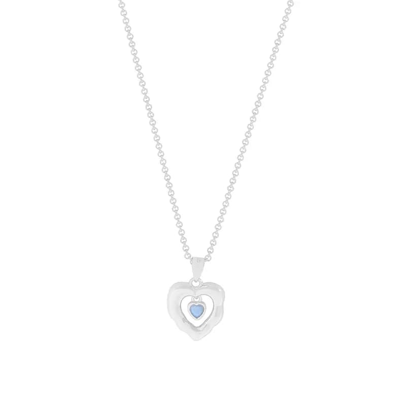 Heart Pendant Necklace in Platinum — Sterling silver