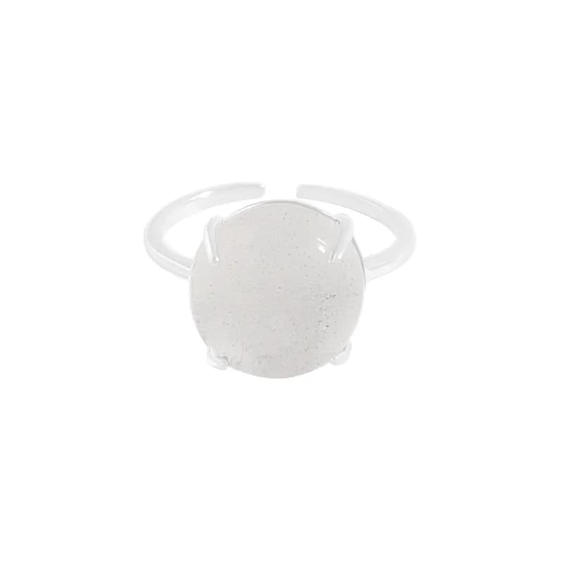 Round Disc Ring in Silver — Sterling silver