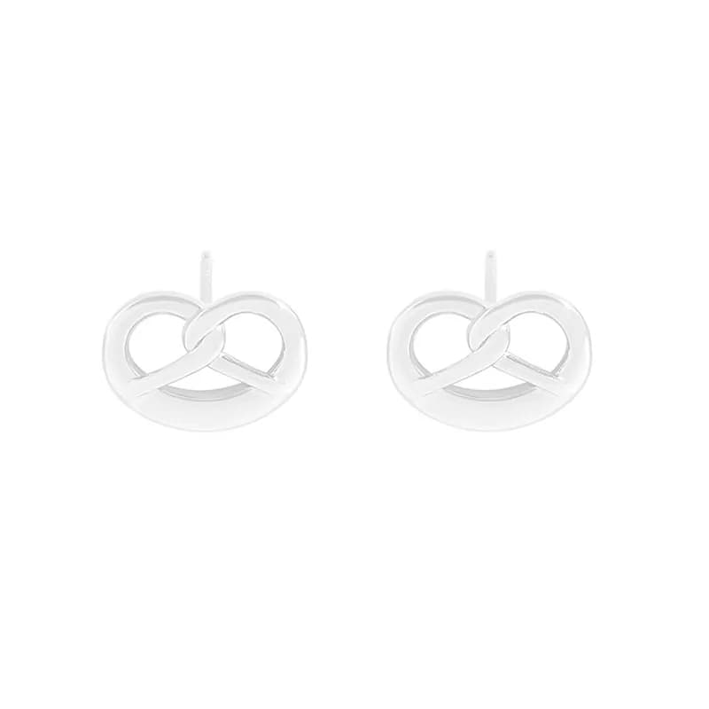 Interlocking Knot Stud Earrings in Silver — Sterling silver