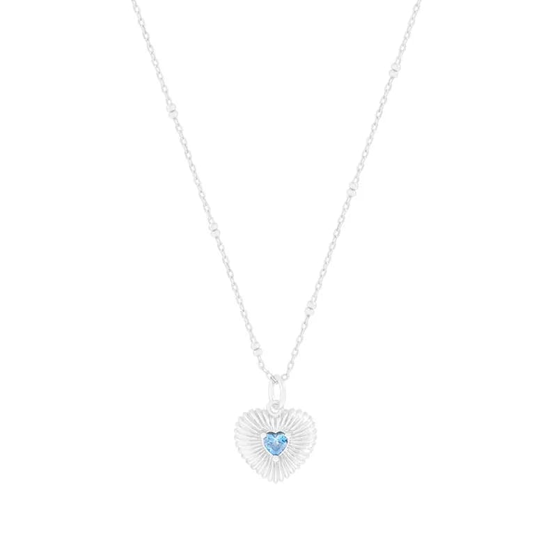 Heart Sunburst Pendant Necklace in Silver — Sterling silver