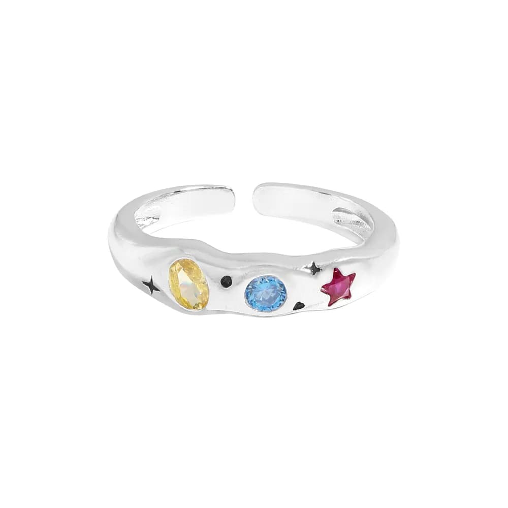 Starry Gem Ring in Silver — Sterling silver