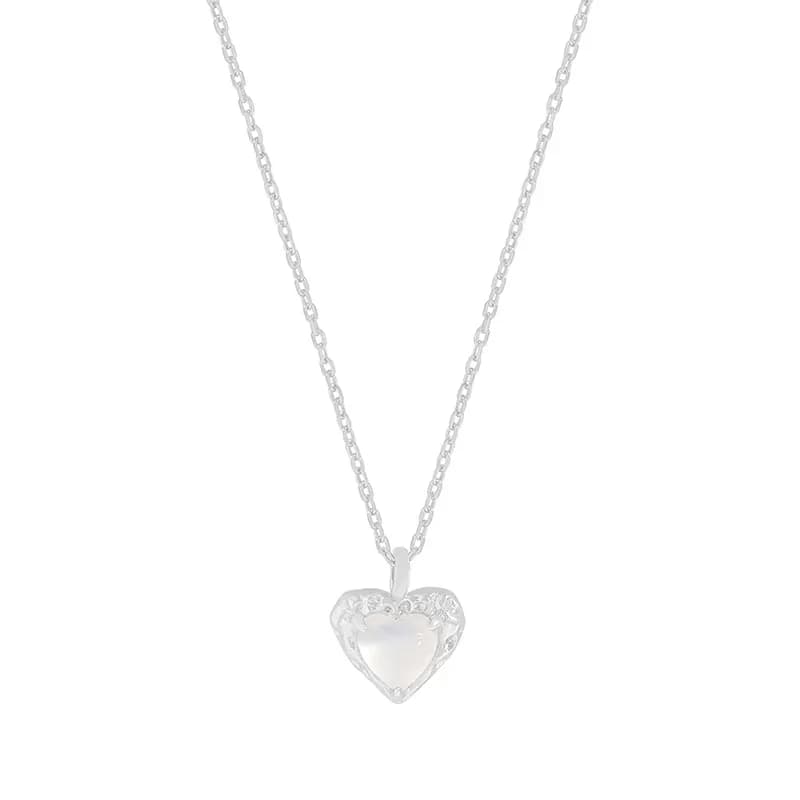 Heart Halo Pendant in Platinum — Sterling silver