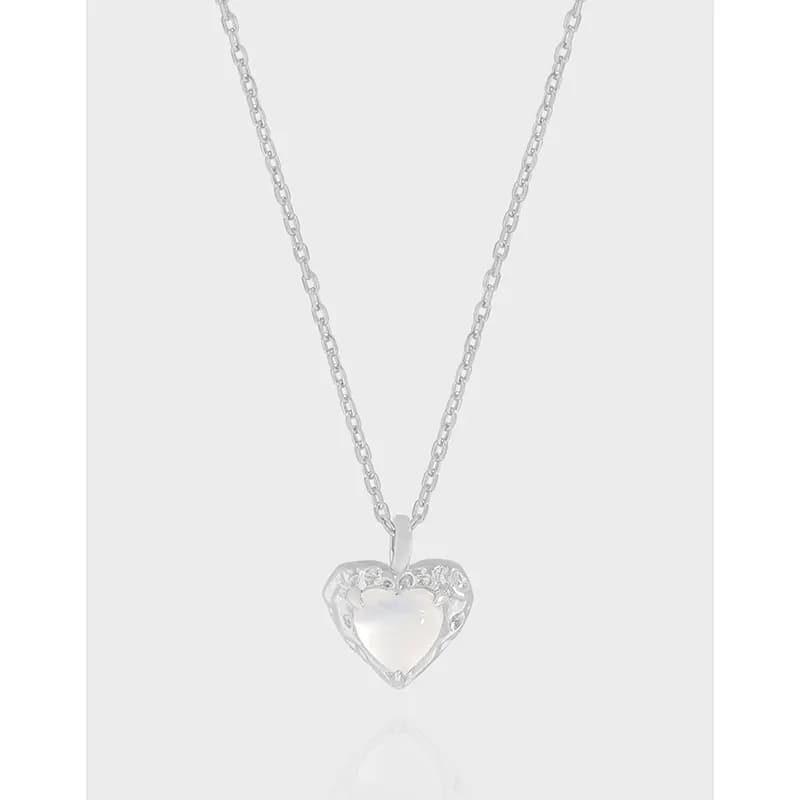 Sterling silver heart halo pendant on a delicate chain